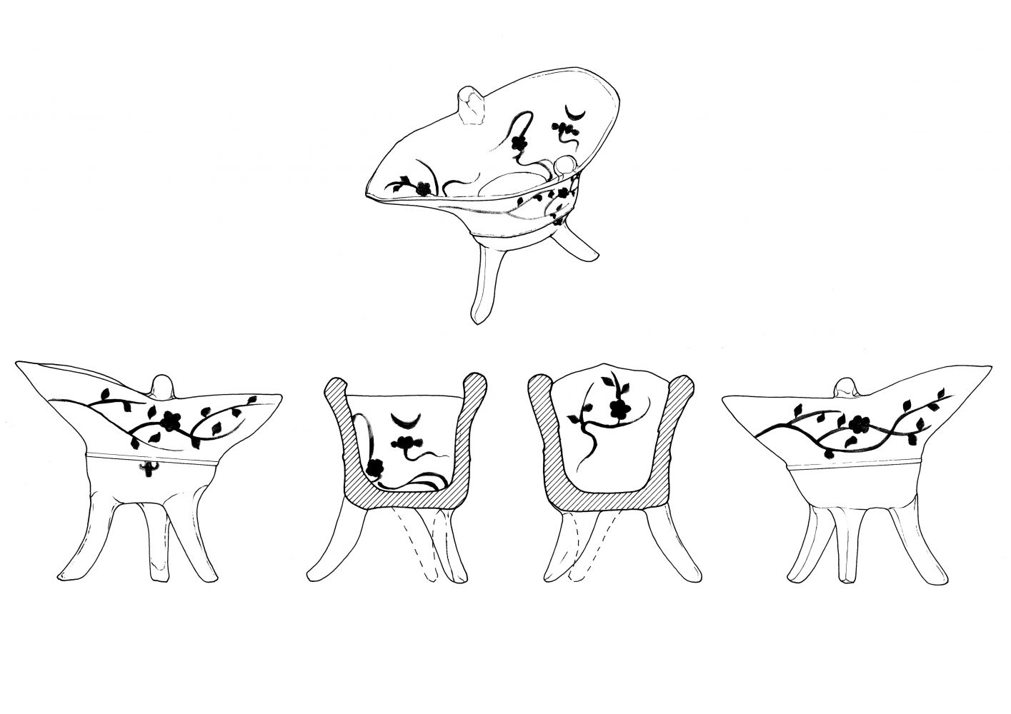蓝釉描金爵线图（图片由杭州博物馆提供）.jpg